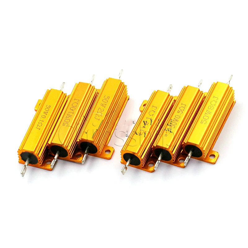 Gold Aluminum Case High Power Metal Resistor RX24-100W 25 50 200W 20 100R Euro 10K 1K