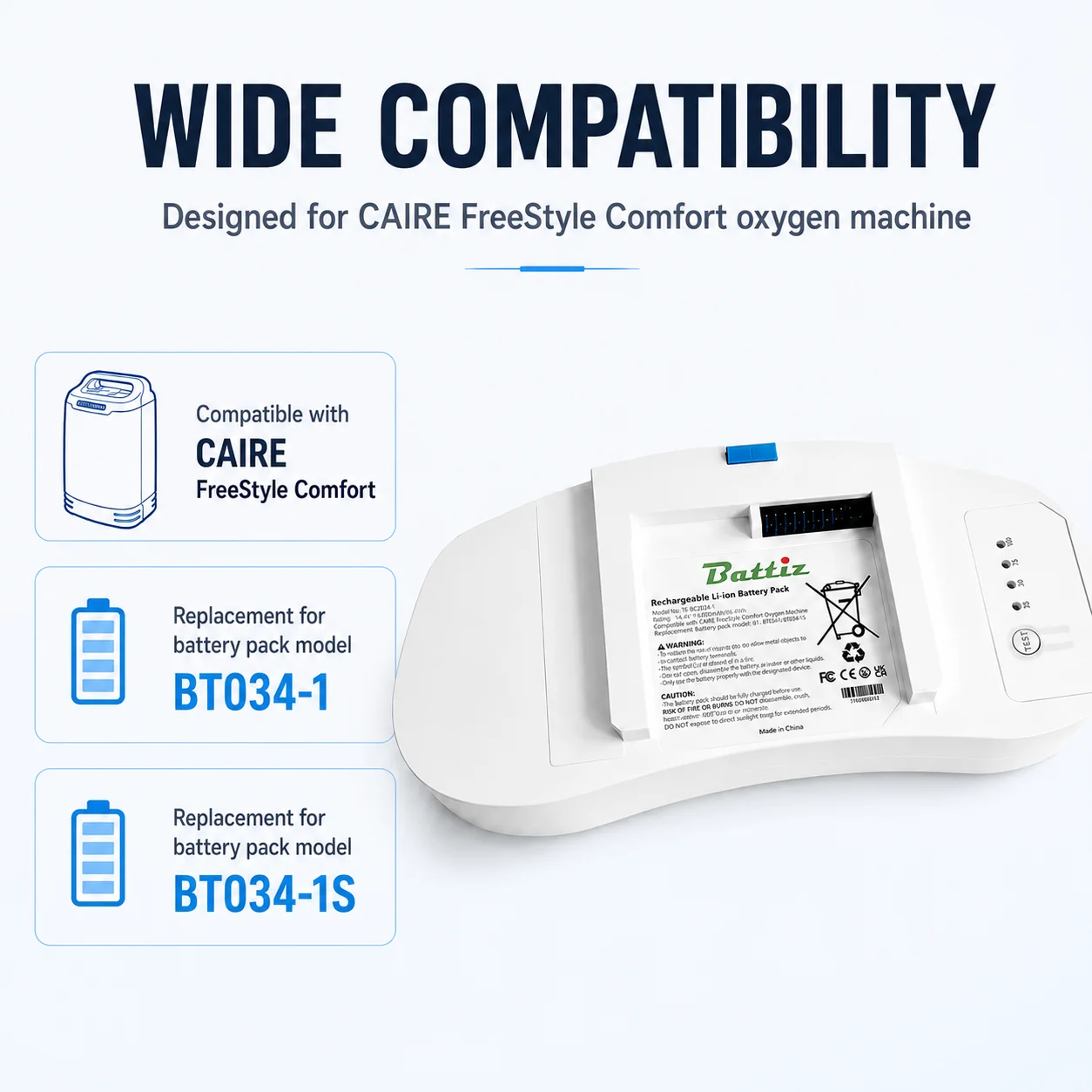 Replacement Battery for BT034- - đánh giá và giá Portable Oxygen Concentrator Battery