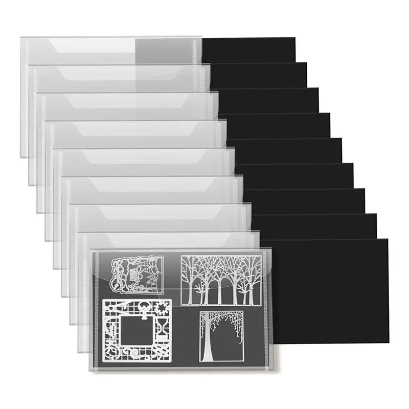 

ABMO 10 шт. Сумка для штампов и высечек с закрывающимися резиновыми магнитными листами для резки трафаретов.