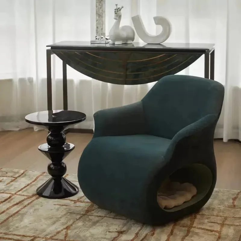 Sofa chair People and pets share cat claw leather chair Leisure lazy living room