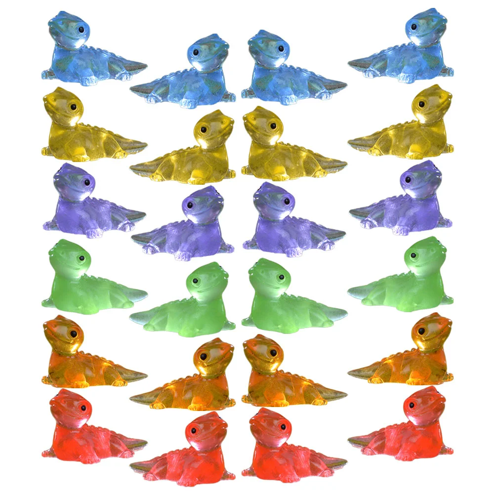 

30 Pcs Micro Landscape Lizard Decor Glowing Resin Ornament Miniature Animal Figurine Decors Tiny Figurines Ornaments
