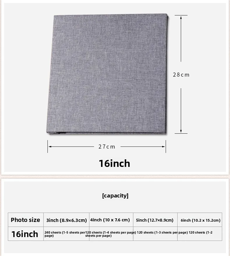Self Adhesive Jute Fabric Scrapbook with Sticky Pages Photo Album for Photos