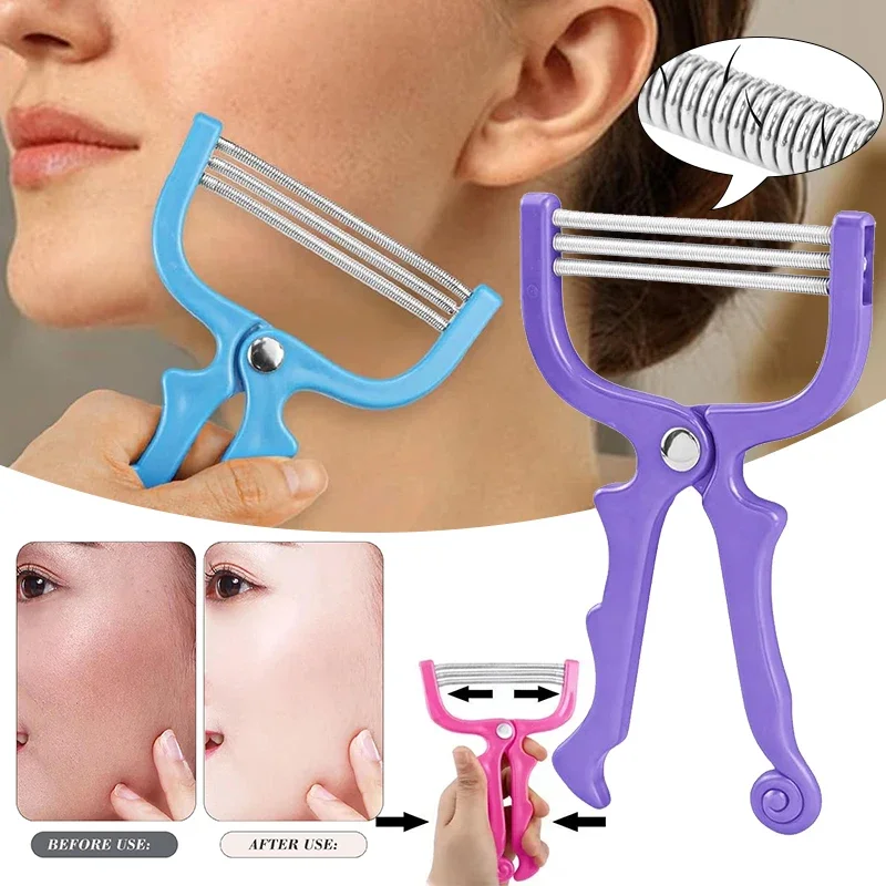 Epilator Facial Hair Remover Threading Spring Hair Removal Handheld Manual Face Shaving Beauty Tool for Women Adults Smooth Skin