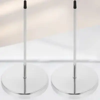 2Pcs Desk Receipt Holder Metal Bill Spindle for Fast Workflow in Office Restaurant Kitchen Hotel School Easy Assembly Round Base