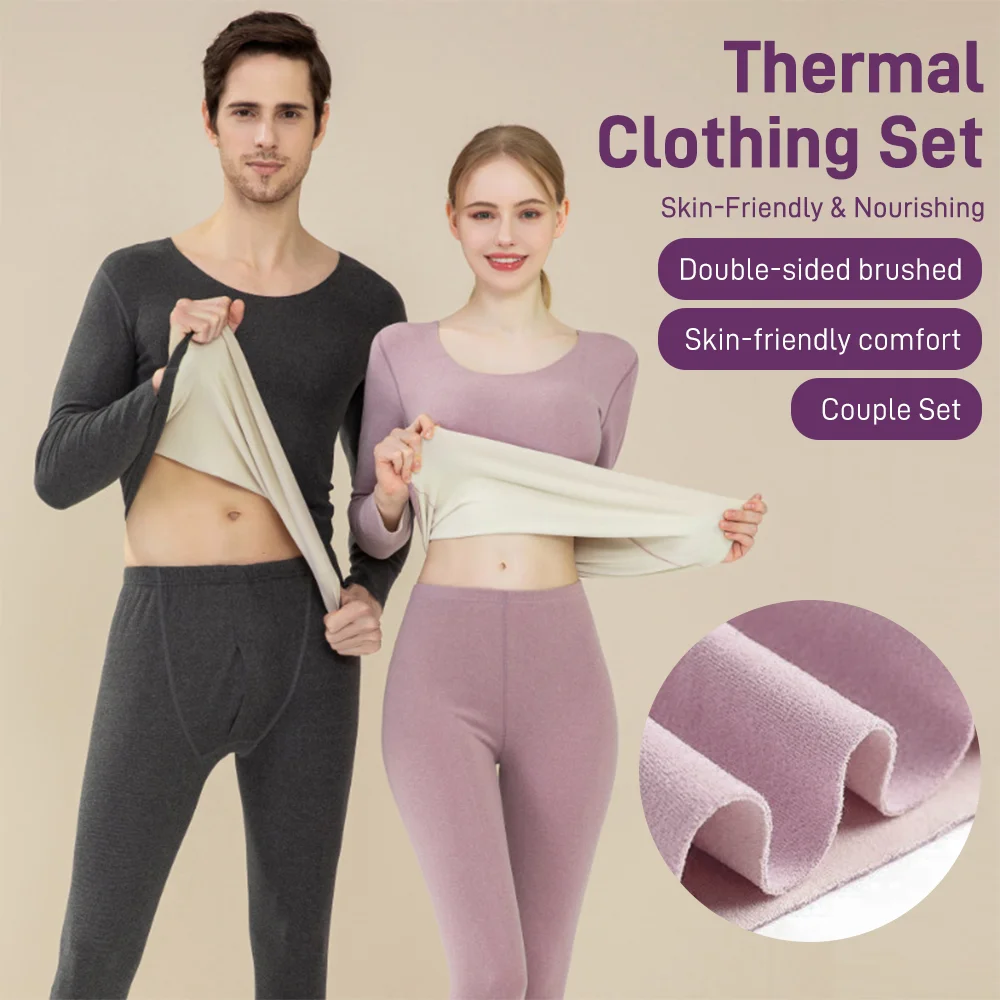 

Женское термобелье из двух предметов, зимне-осенняя одежда, бесшовное толстое двухслойное теплое белье, комплект женской термоодежды