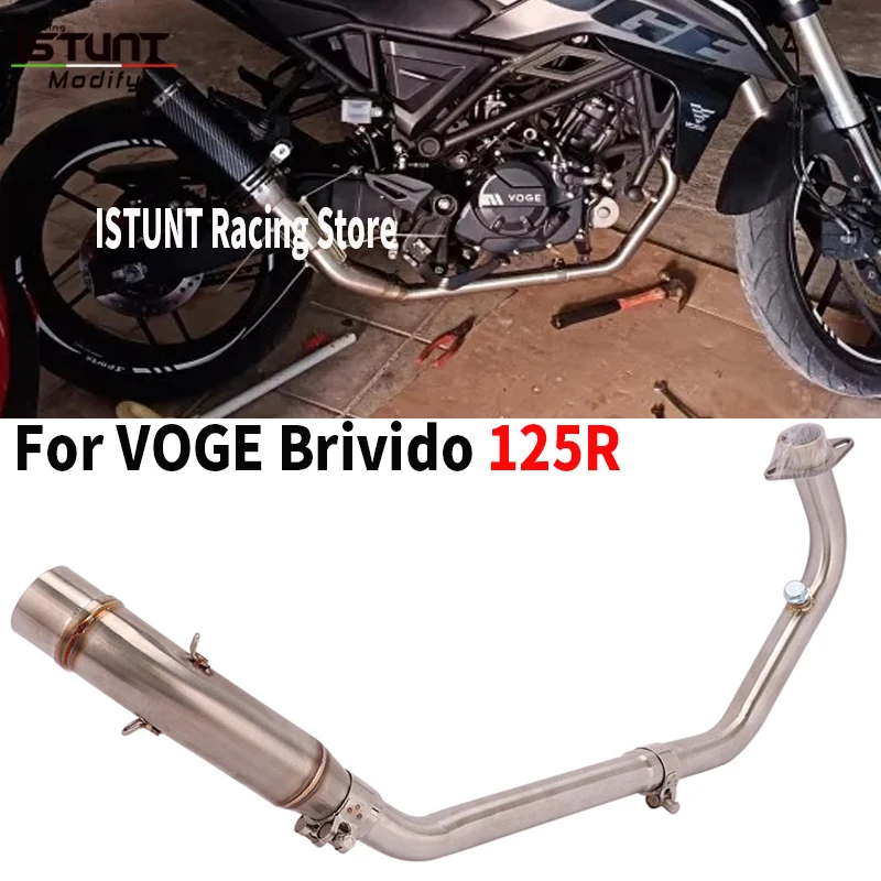 

Надевается для VOGE Brivido 125R 125 R 2023 2024, выхлопная система мотоцикла, модифицированная передняя средняя ссылка, 50,8 мм, труба Escape Moto, глушитель