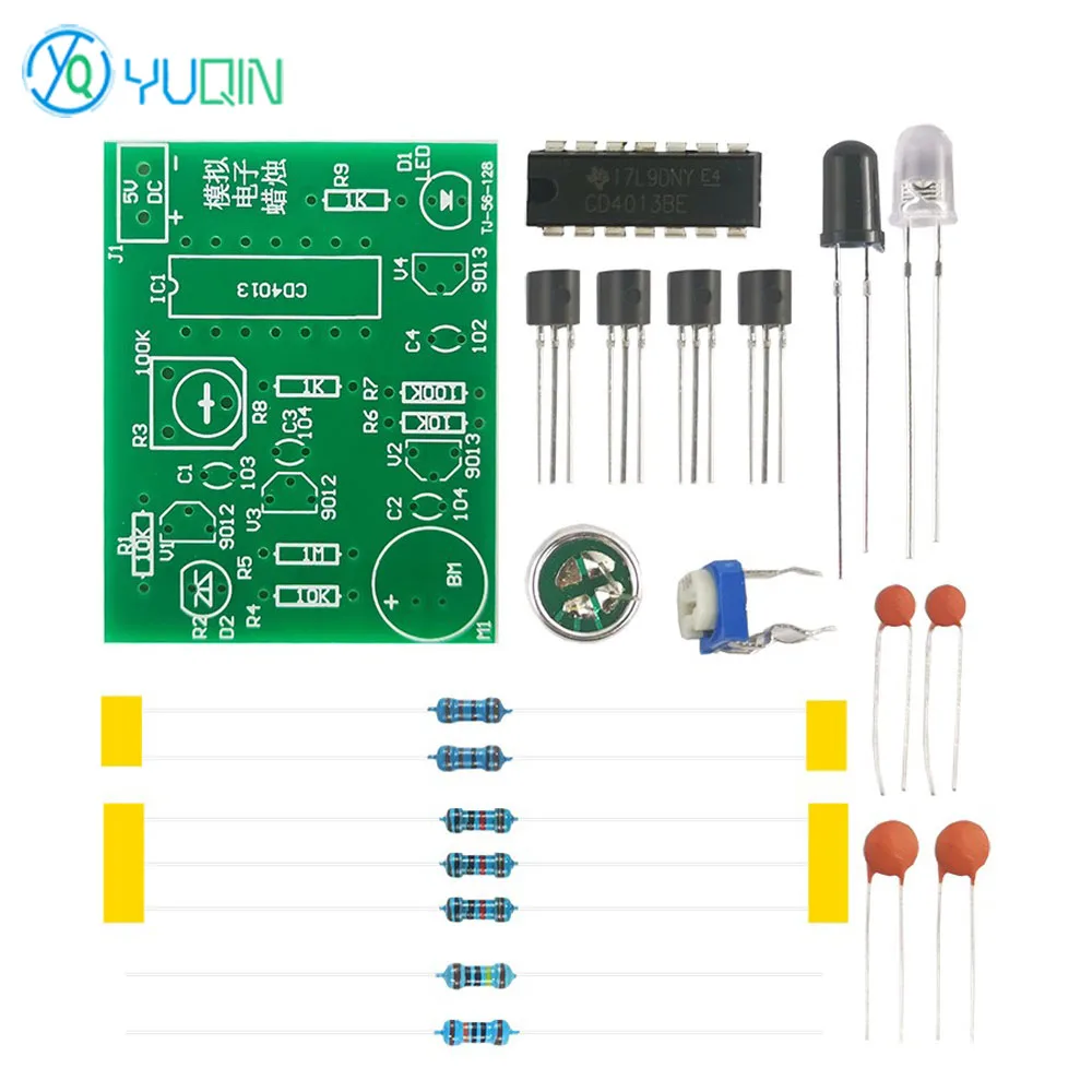 Имитация свечи на день рождения, печатная плата, комплект для сварочных упражнений + управление потоком, имитация обучения, электронное производство, сделай сам