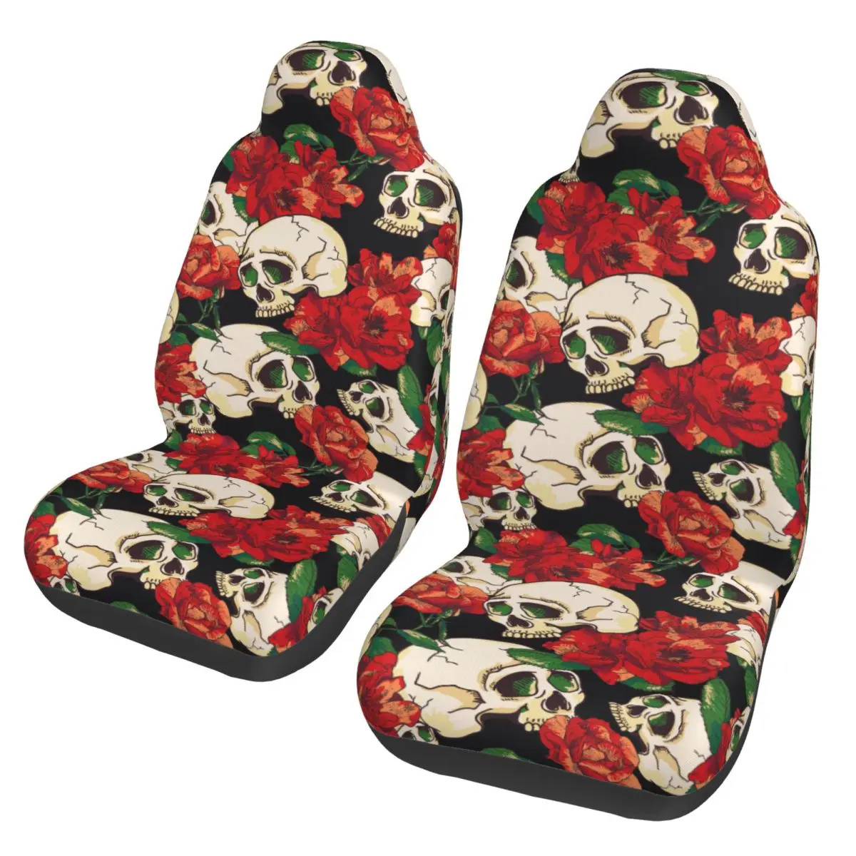 

Floral Skull Universal Car Seat Cover Four Seasons Women Vintage Car Seat Protection Covers Fiber Hunting