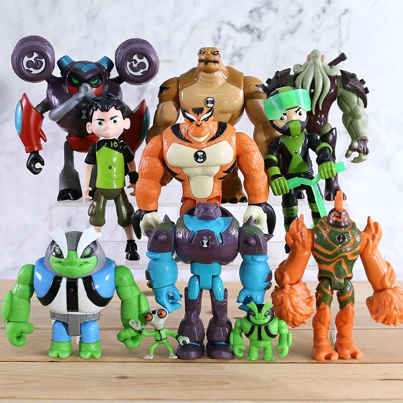 11pcs/set  Ben Grey Matter Heatblast Humongousaur Rath Vilgax PVC Action Figures Kids Toys Gifts