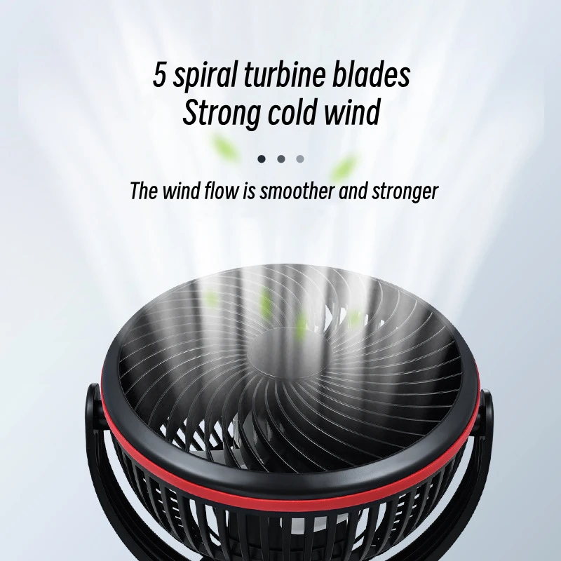 Kipas klip portabel berkemah luar ruangan 10000mAh, kipas meja elektrik isi ulang USB untuk rumah, kipas pendingin udara, Ventilator sirkulasi
