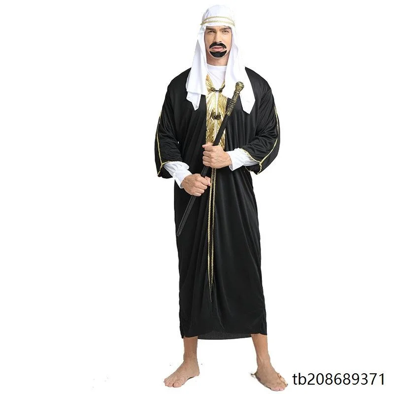 loween Costume Par Capo Principe Arabo Uomo Bla Musulmano Medio Oriente Dubai Abiti Etnici Spettacolo Teatrale Hanfu da Donna