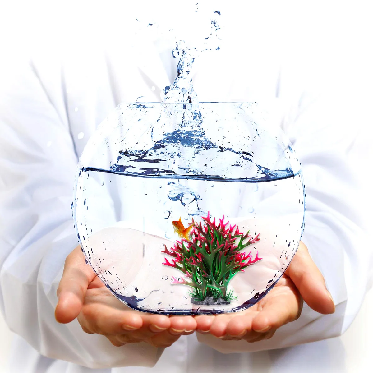 

Artificial Coral Aquarium Coral Ornament Red Plastic Fish Tank Decoration Life-Like Vivid Safe for Fresh Salt Water