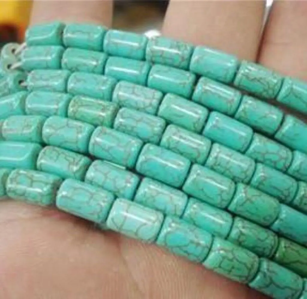 Natural 6x9MM Blue Turquoise Cylinder Barrel Gemstone Loose Beads 15'' Strand