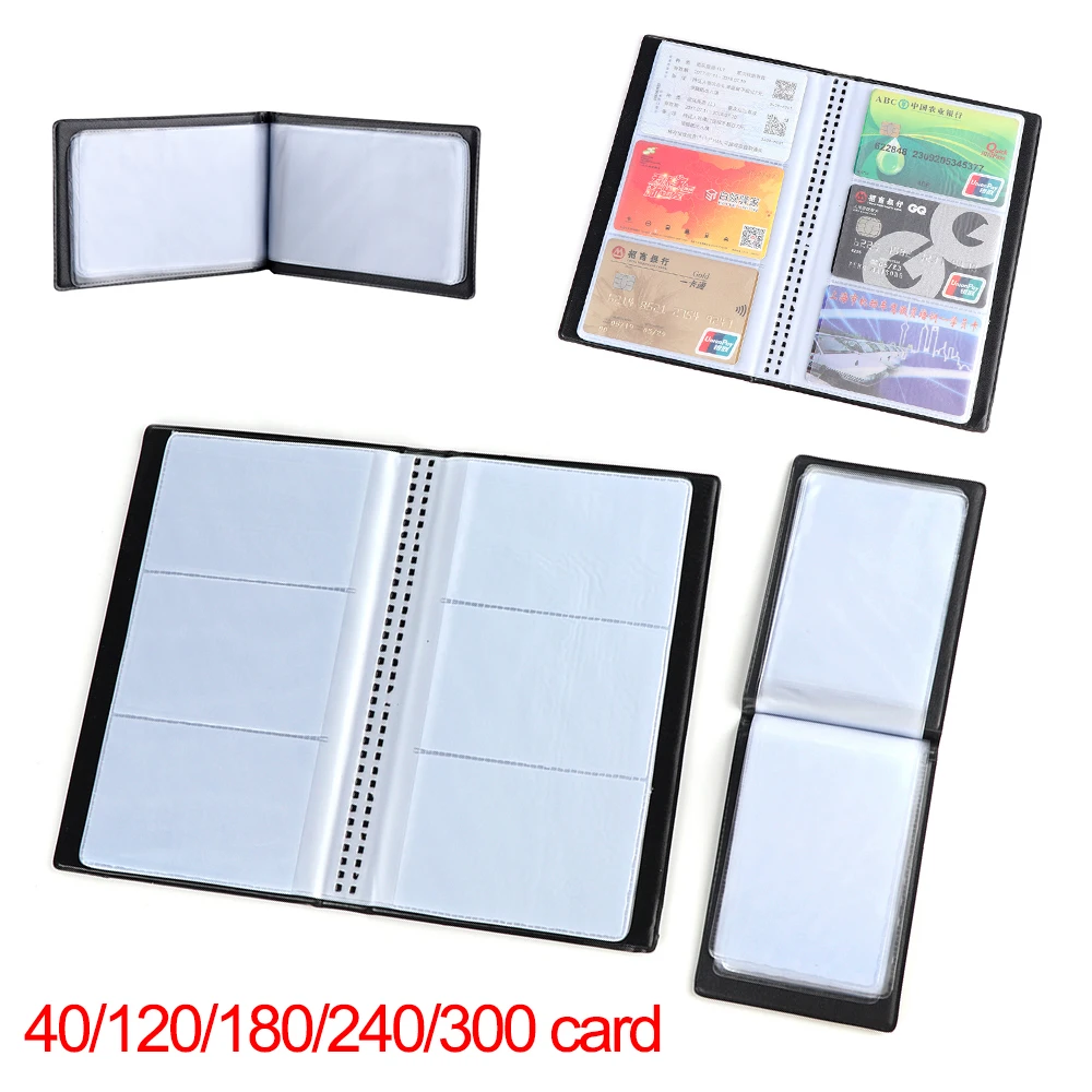 Hot Leather Cards ID Credit Card Holder Paper Craft Book Case Organizer Business Collection Storage Container 40/120/180/240/300