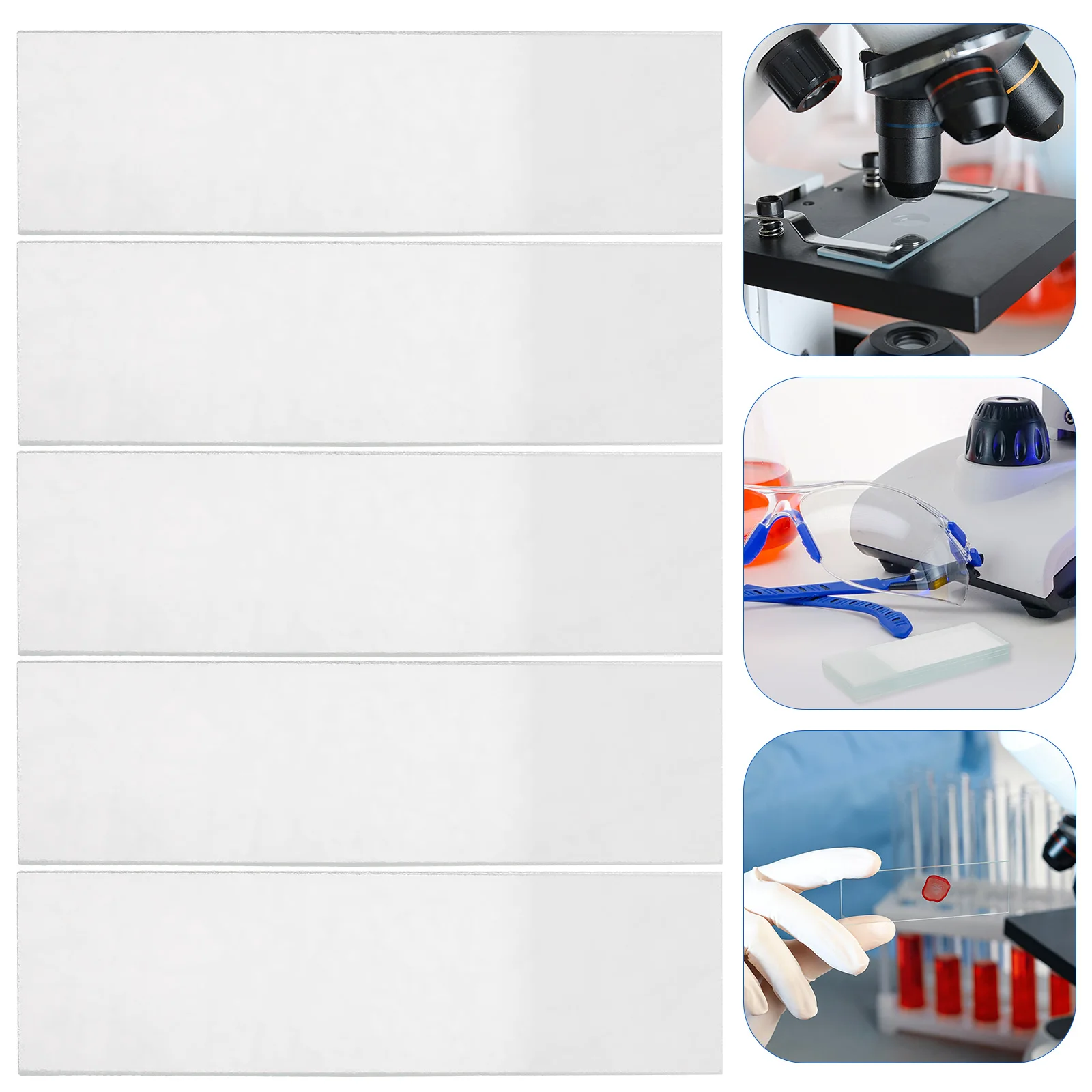 

50Pcs Microscope Slides Clear Frosted Glass Durable Lab Microscope Accessories Microscopic Observation Glass Slides Set