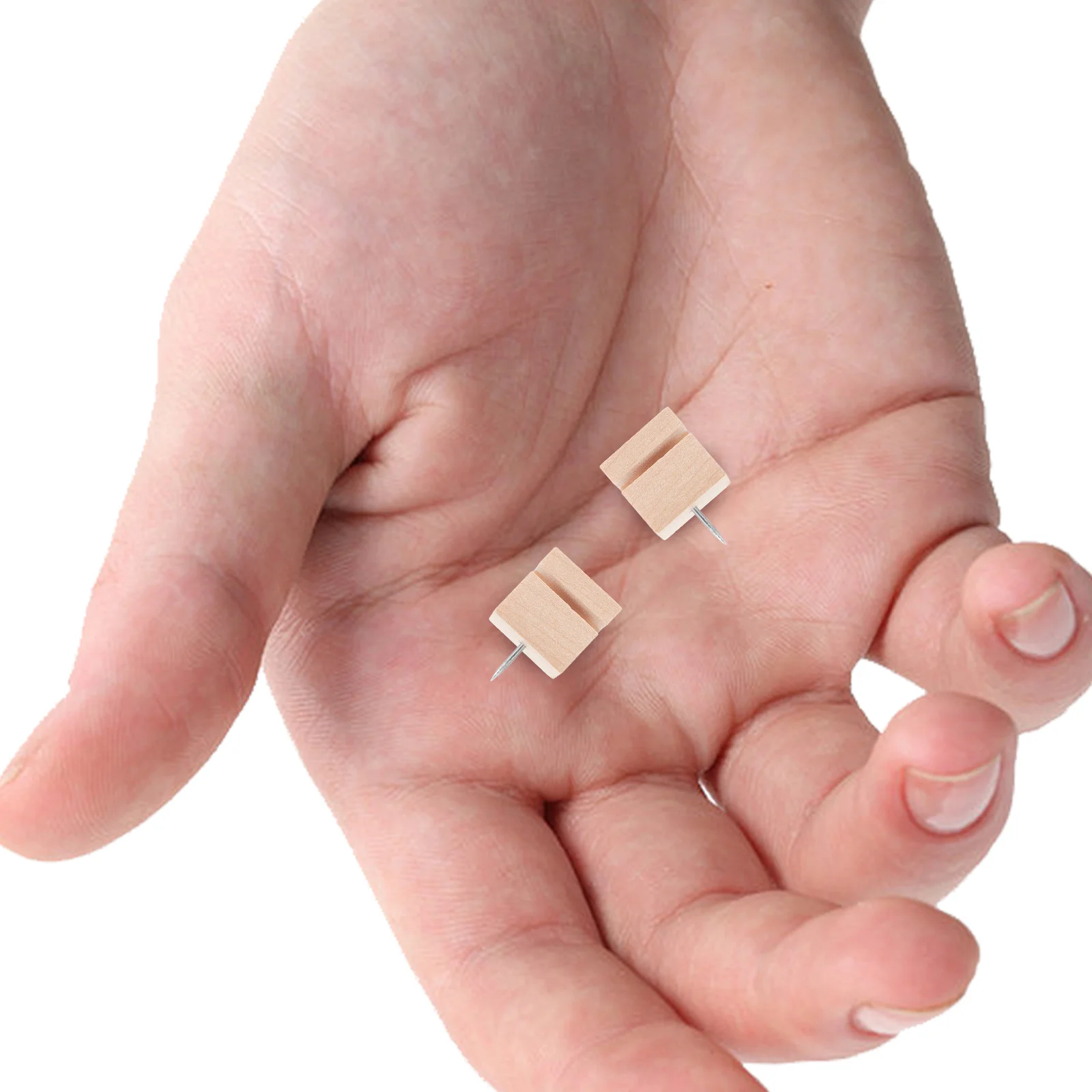 

12Pcs Wooden Tacks Pushpins for Cork Board Wall Map Thumb Tacks Stationery Decorations Board Map Thumb Tack