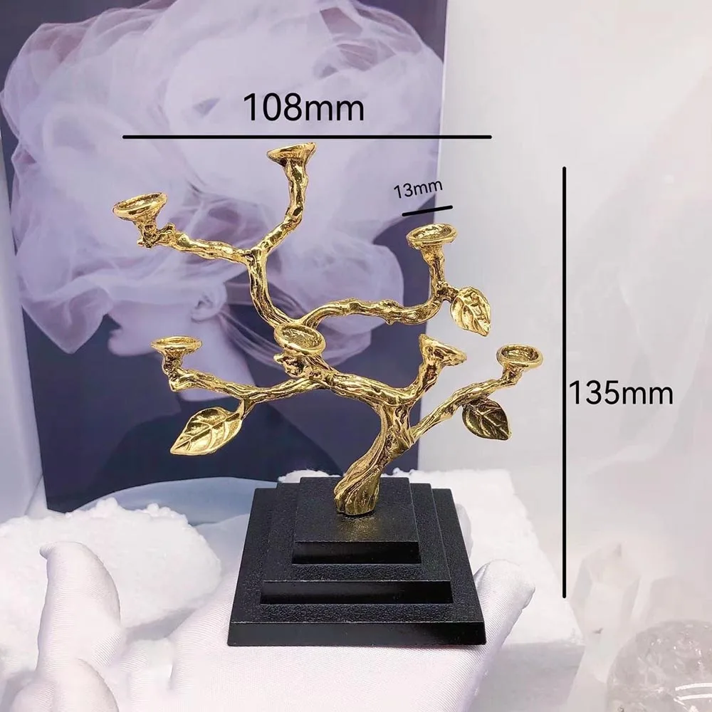 Multi-Position Tree Branch Crystal Ball Stand Metal Display Base Sphere Holder Mineral Specimen Gemstone Decor