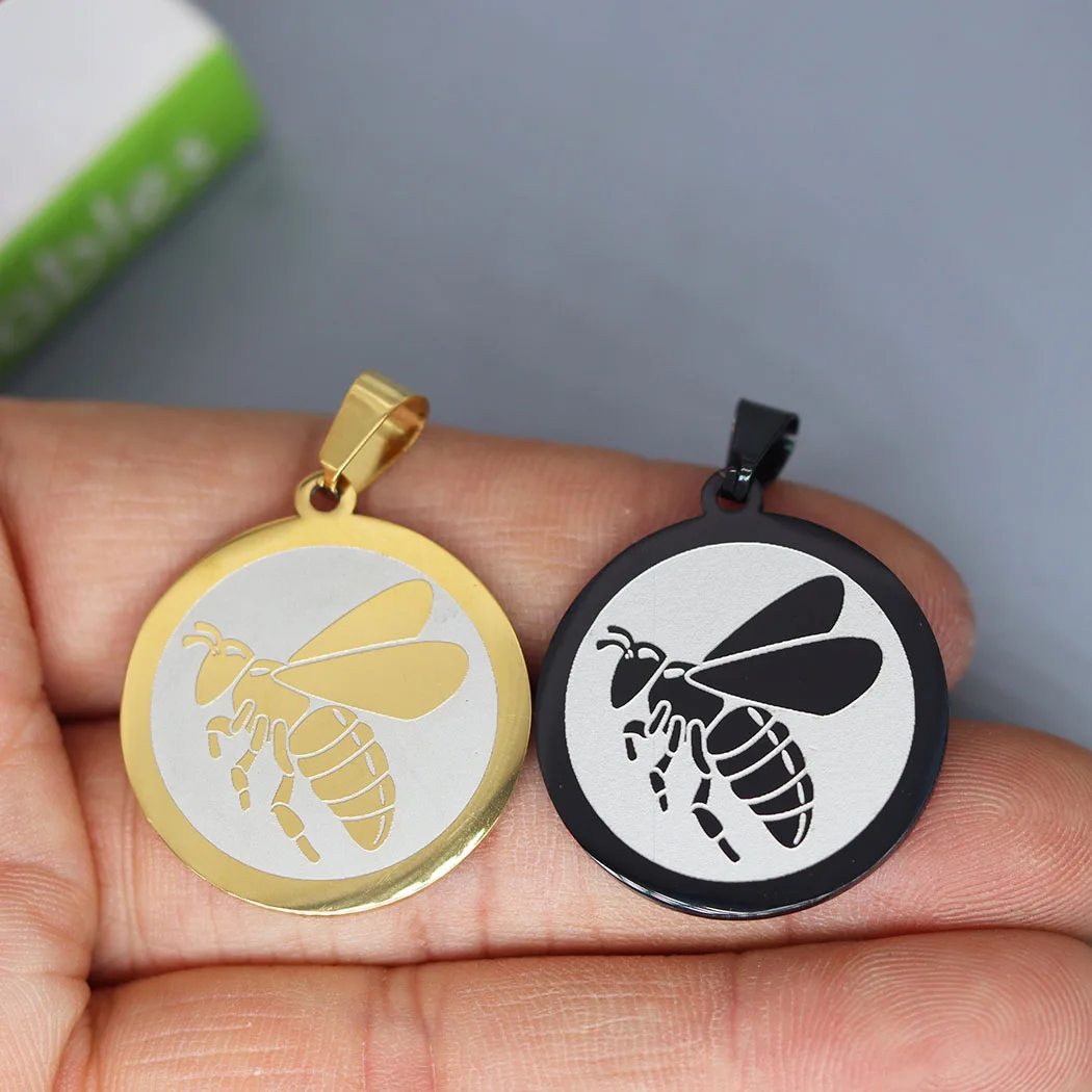 2Pcs/lot Stainless Steel Insect Honeybee Pendant Bee Dainty Charm For DIY Making Necklace Bracelets Jewelry Crafts Findings