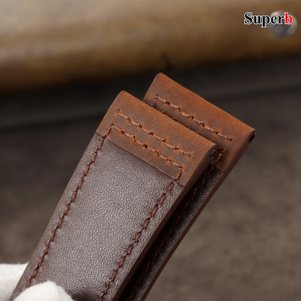 28mm Vintage Frosted Leather Watch for Seven Friday Men's Watchband M2/02 P1B/01 Bracelet with Accessories Business Sport Strap