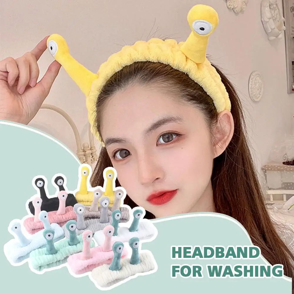 Cute Animal Ears Headbands with Fluffy Ball Soft Coral Fleece Elastic Hair Band For Women Washing Face Makeup Cosmetic