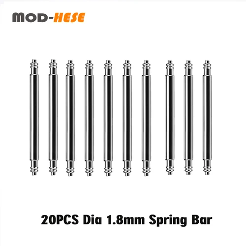 Imagen 1 del producto 20 piezas barras de resorte de 1,8mm de diámetro, pasadores de enlace para correa de reloj aptos para caja de reloj Seiko, barras de pulsera de reloj de 16mm, 18mm, 20mm, 20mm, 22mm y 24mm