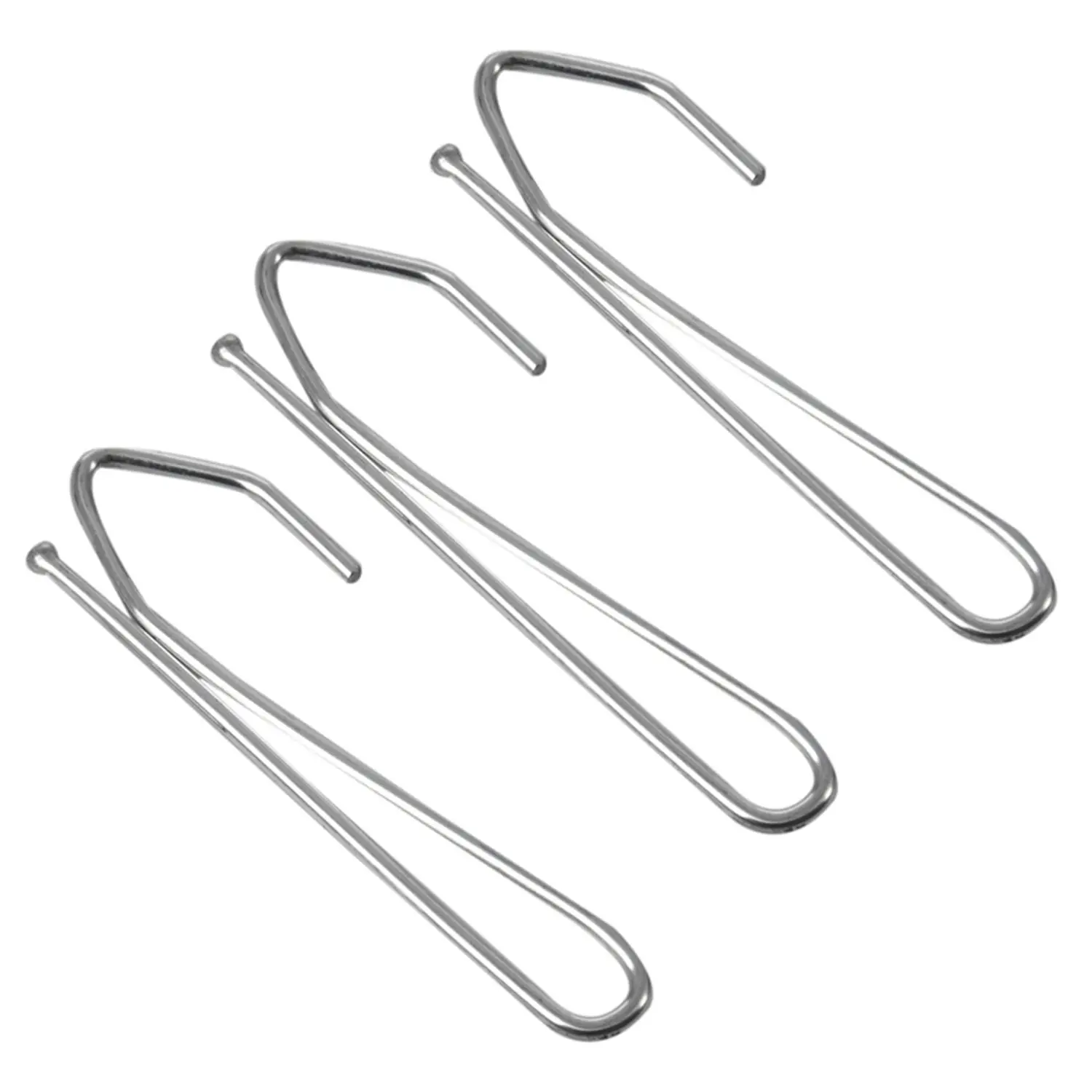 Único pitada janela tratamento, metal plissado cortinas, cortina ganchos, tom de prata, 20 pcs