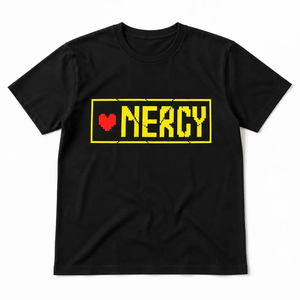 Undertale Mercy T Shirts Casual Tees Short Sleeve Round Collar T-Shirt Pure Cotton Tops
