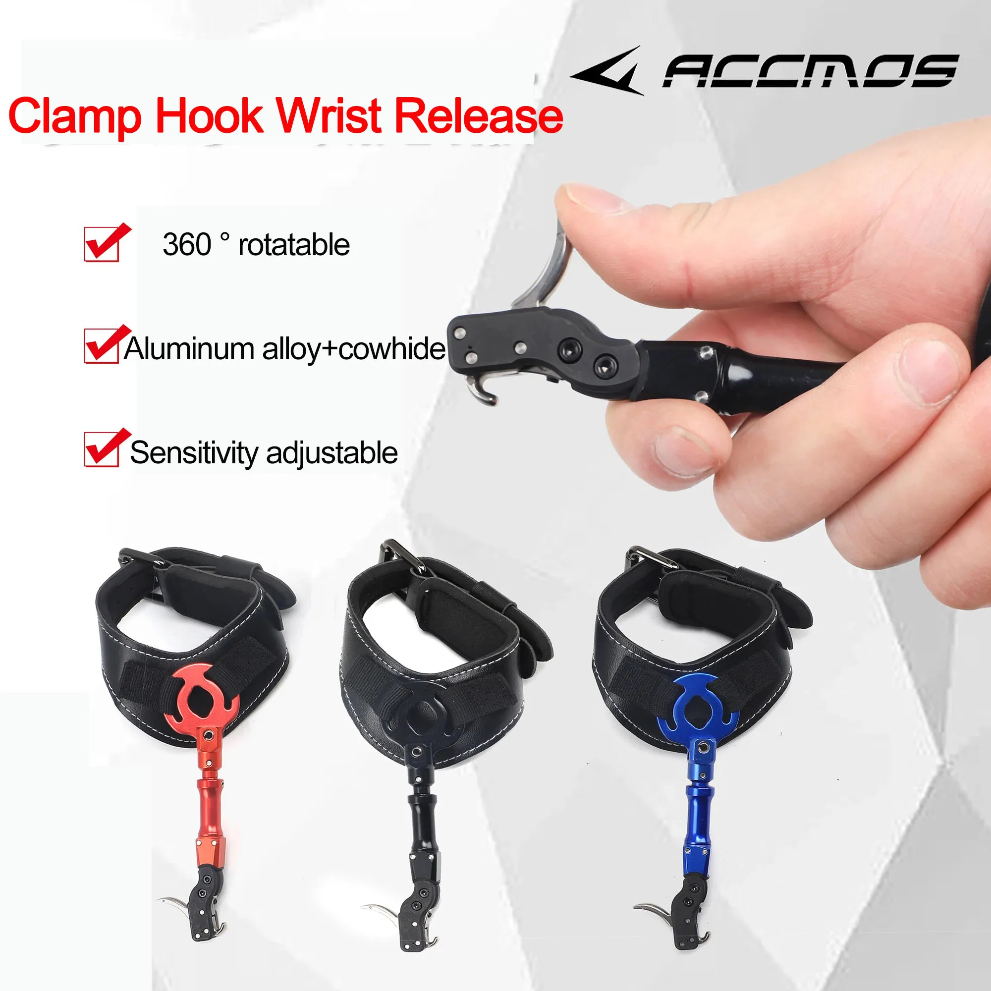 

Archery Compound Bow Wristband Release Aids Adjustable 360 Rotating Thumb Trigger Clamp Caliper For Hunting Accessories Shooting