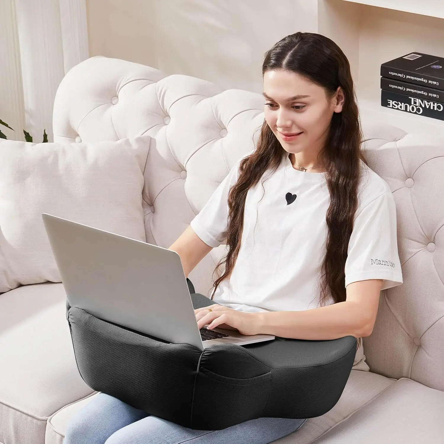 Almohada Portátil para Computadora Portátil, Tableta y Lectura - Cómoda para Usar en la Cama, Sofá o Auto