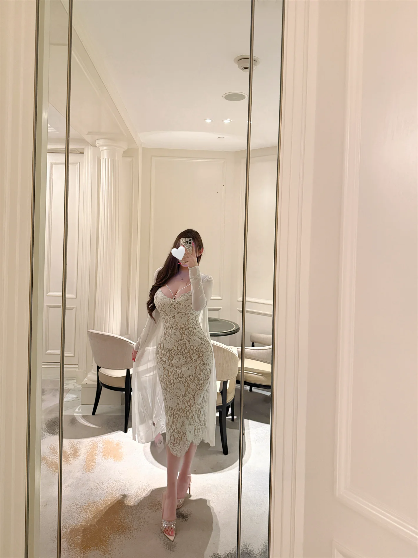 

Платье большого размера с глубоким V-образным вырезом и кружевными бретелями, цвета жасминового кокосового молока, весна-лето, соблазнительное, с молнией на спине, фасон «миди»