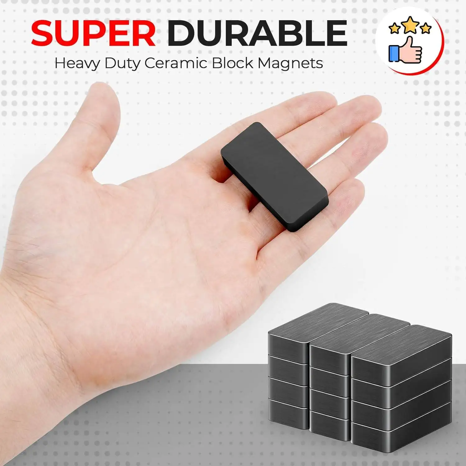 2/6 عبوات من مكعبات المغناطيس شديدة التحمل، 1 7/8 بوصة × 7/8 بوصة × 3/8 بوصة مغناطيس كتل من الفريت، مغناطيس سيراميك مستطيل للعلوم والثلاجة