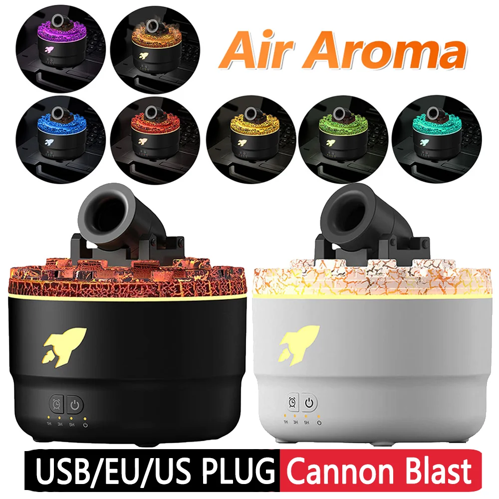 Volcanic Crack Light Cannons Humidifier Aroma Diffuser Cannon Blast Aroma Humidifier Turret Aromatherapy Humidifier Night Light