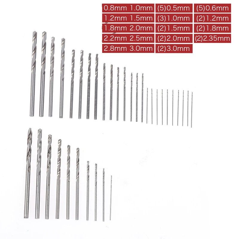 10/20/25PCS Drill Bit Round Shank Change Woodworking Tool HSS High Speed Steel Titanium Coated Twist Drill Bits Set▪