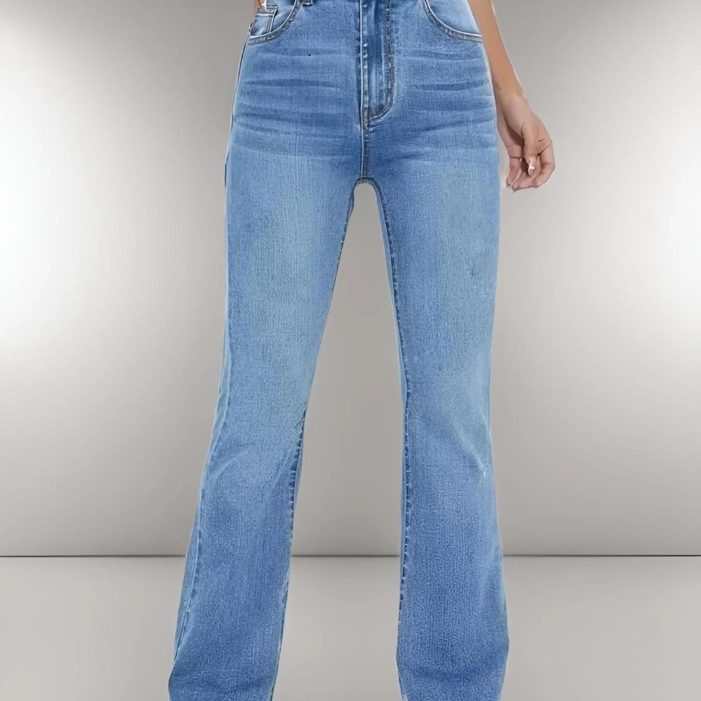 Novas calças jeans femininas quentes emagrecimento estilo europeu e americano casual versátil cintura alta calças jeans lavadas para mulher