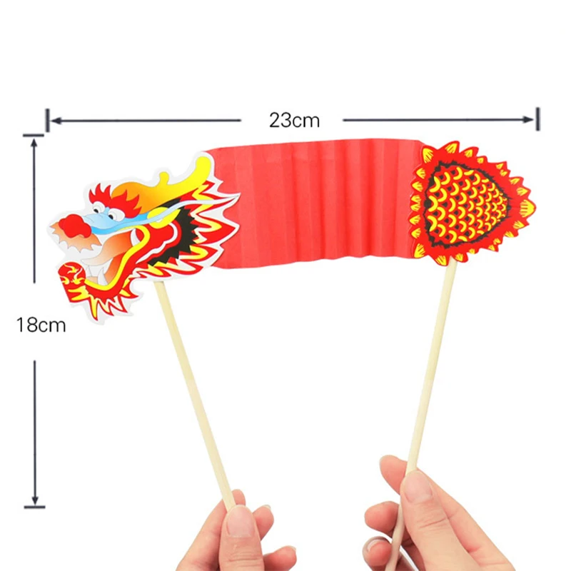 DIY Paper Dragon Craft Material Chinese New Year Decor Dance Three-Dimensional Pull Flower