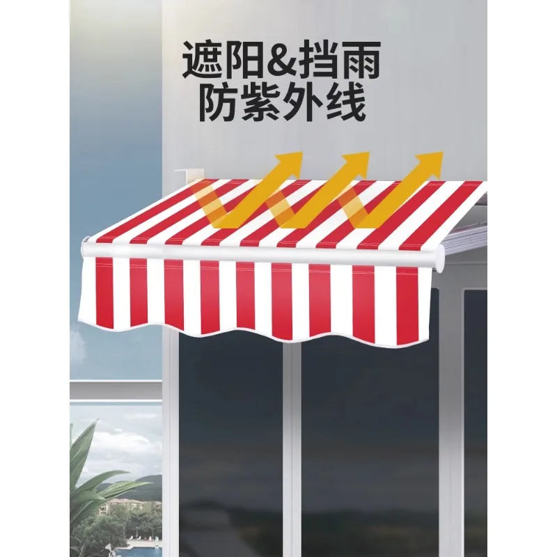 Folding Telescopic Awning for Outdoor, Hand-operated, Electric, Balcony, Courtyard, Stall, Parking, Aluminum