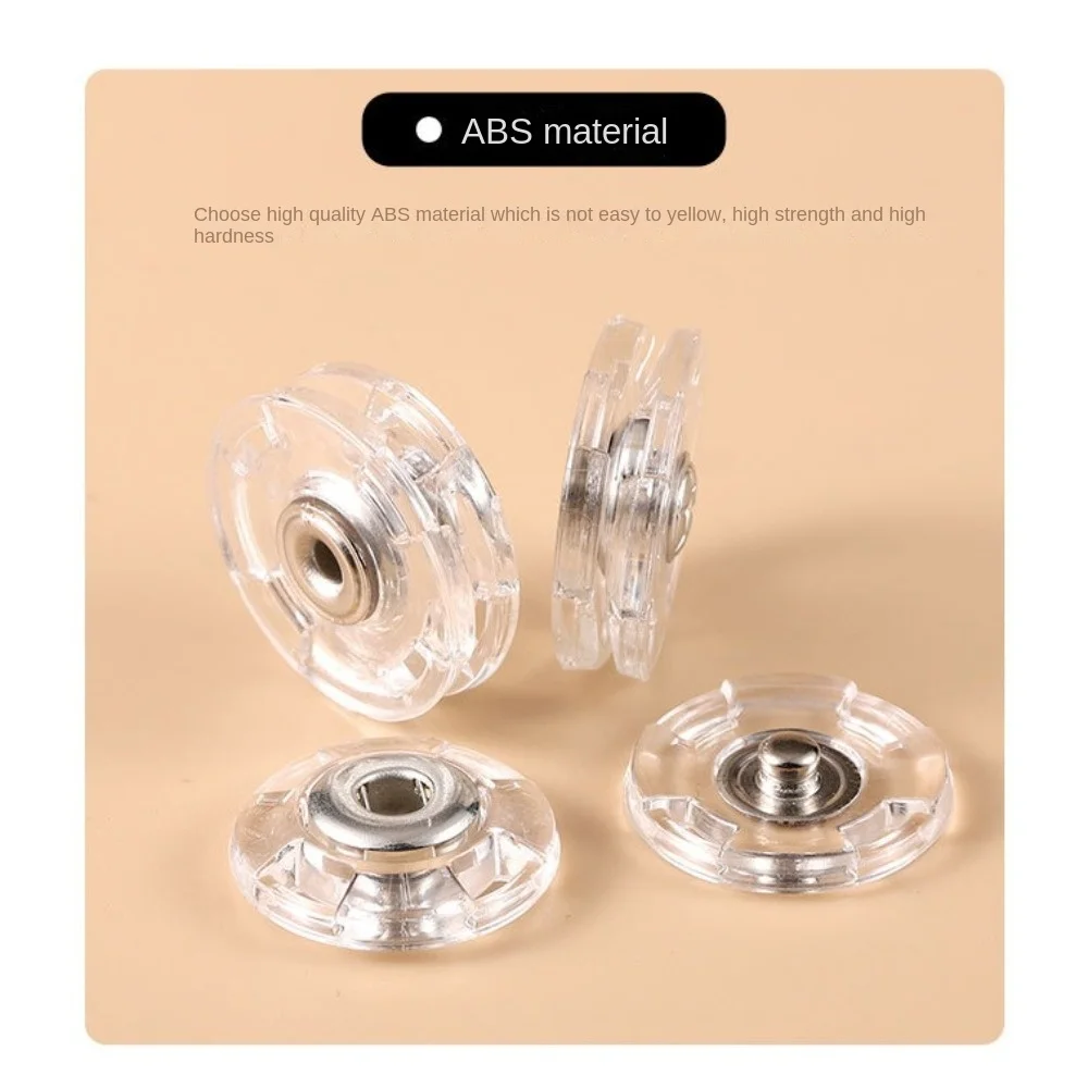 10Pcs Transparent Fastener Sewing Accessories Invisible Acrylic Press Stud Round DIY Snap Button