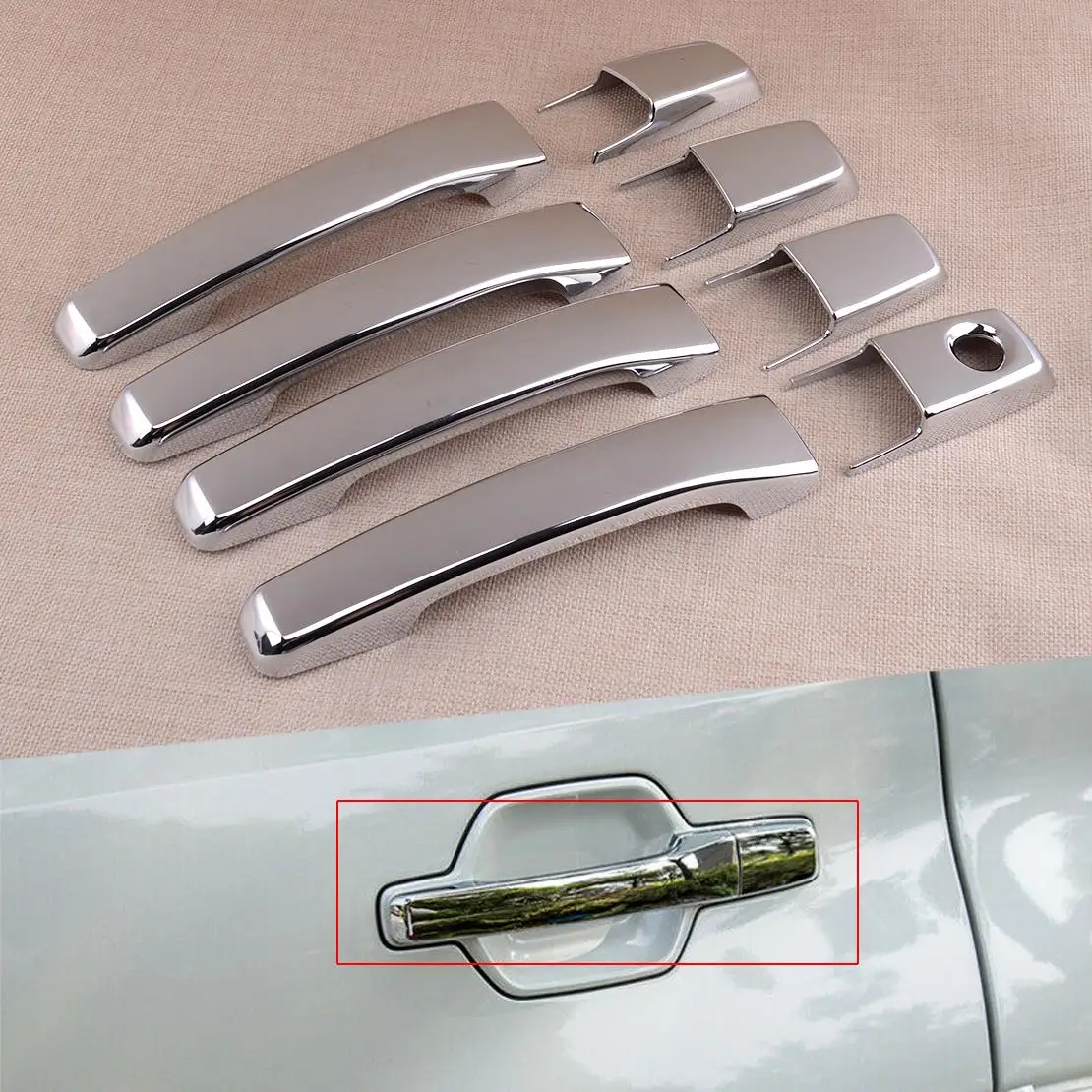 

Car Silver Exterior Side Door Handle Cover Cap Trim Fit For Mitsubishi Pajero Shogun V80 2007-2019