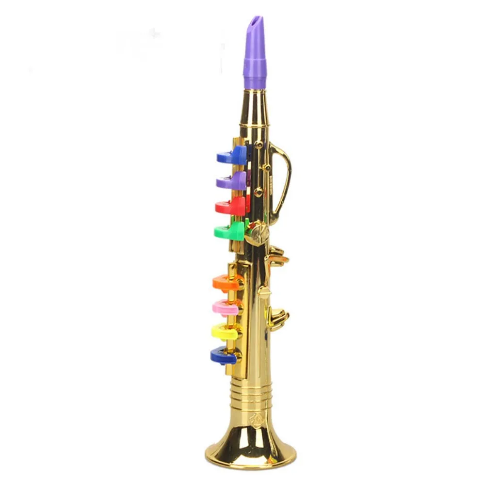 Silver Gold Kids Saxophone Toy Four-tone Teaching Aids Children Toy Trumpet Early Learning Instruments Horn Musical Instruments