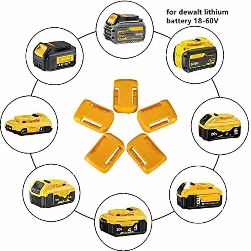Imagem -04 - Suporte de Bateria para Dewalt Suporte de Bateria Suporte de Parede Stander Mount Dock Fivela de Cinto Amarelo Pacotes 18v 20v 60v