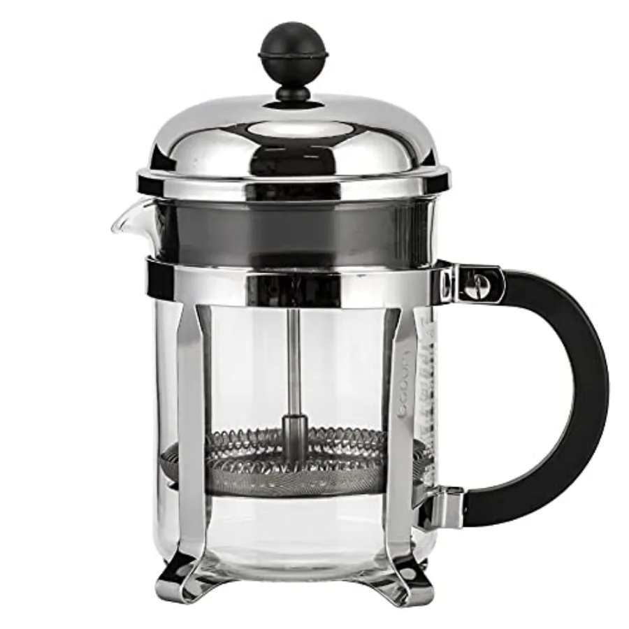 

Кофеварка Chambord French Press, 1 Qt, блестящий цвет, инструмент для заваривания кофе для домашней кухни, прочный дизайн из нержавеющей стали с