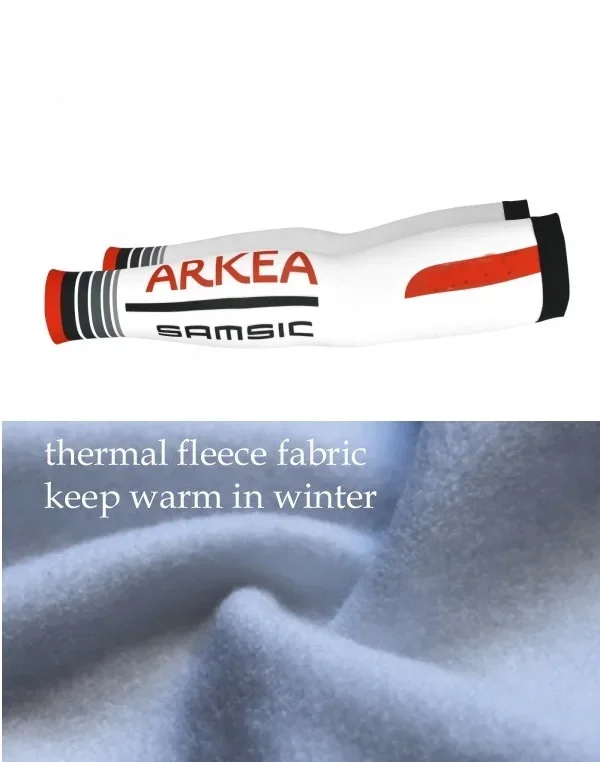 WINTER FLEECE THERMAL 2019 ARKEA SAMSIC  TEAM Men's Cycling Arm Warmers Outdoor Sports MTB Bike Bicycle Armwarmers One Pair