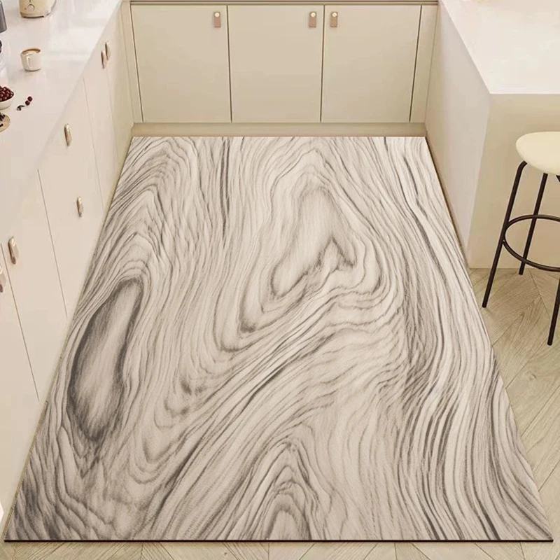 Wood Grain Non-slip Kitchen Floor Mat Waterproof Easy Clean PVC Leather Washable Mat Sun-Resistant Balcony Carpet Tappeto Cucina