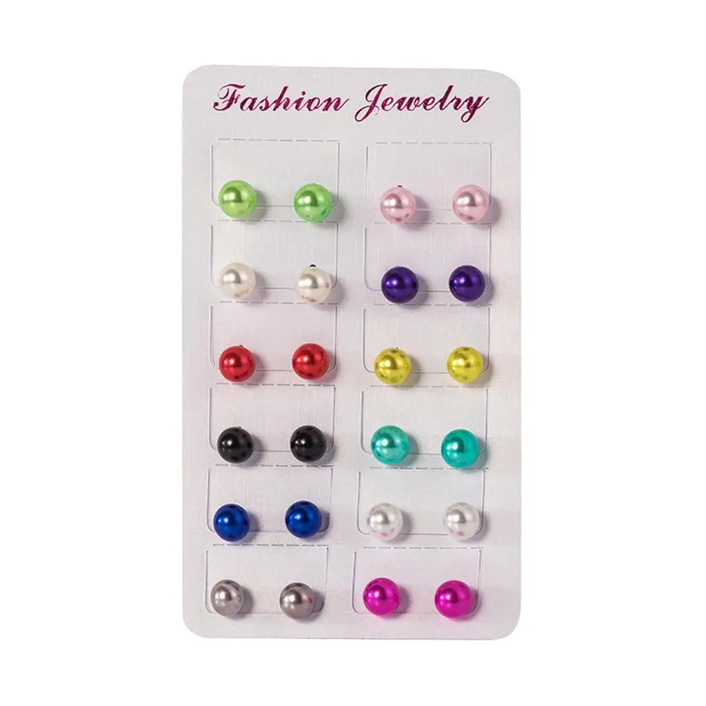 24 Pack Different Multiple Stud Earrings Set for Women Girls Round Ball