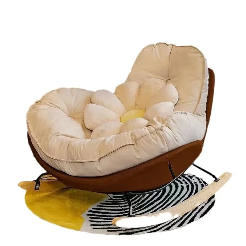 Nordic style casual reclining sleep luxury chair living room furniture single rocking chair lazy sofa