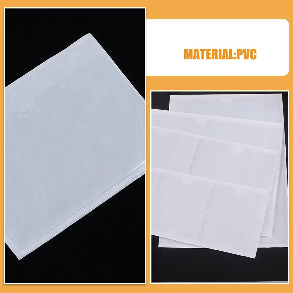 Label Bag Adhesive Index Card Holder Clear Packaging Envelope Plastic Paper Sleeves Mailing Labels Business Card Pocket