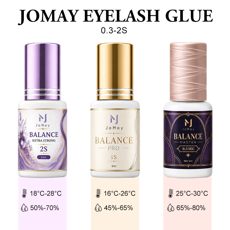 Colle à cils JOMAY pour extensions 0,3-2S, résistante à l'eau, outils cosmétiques pour cils, adhésif pour faux cils pour régions humides, maquillage