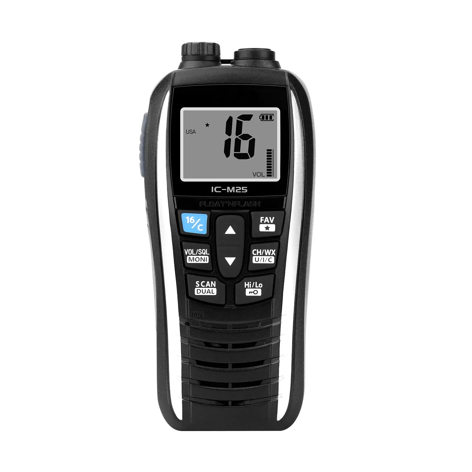 Icom IC-M25 EURO VHF Marine Handheld Transceiver - Lightweight, Floating, Waterproof Radio for Boats & Ships