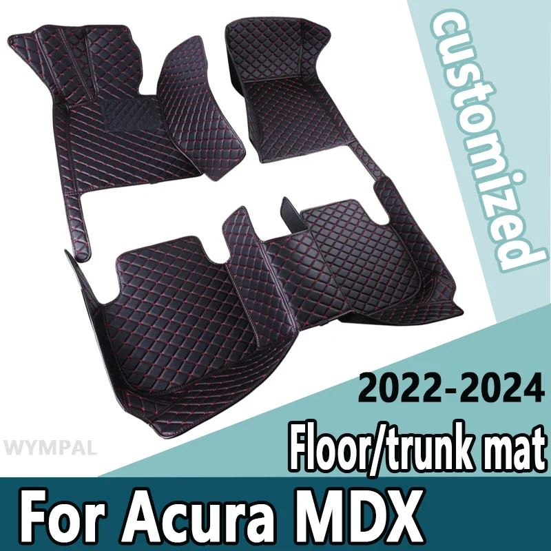 

Car Floor Mats For Acura MDX YD8 YD9 YE1 2022 2023 2024 7seat Anti-dirty Leather Carpets Floor Mat Tapis Voiture Car Accessories