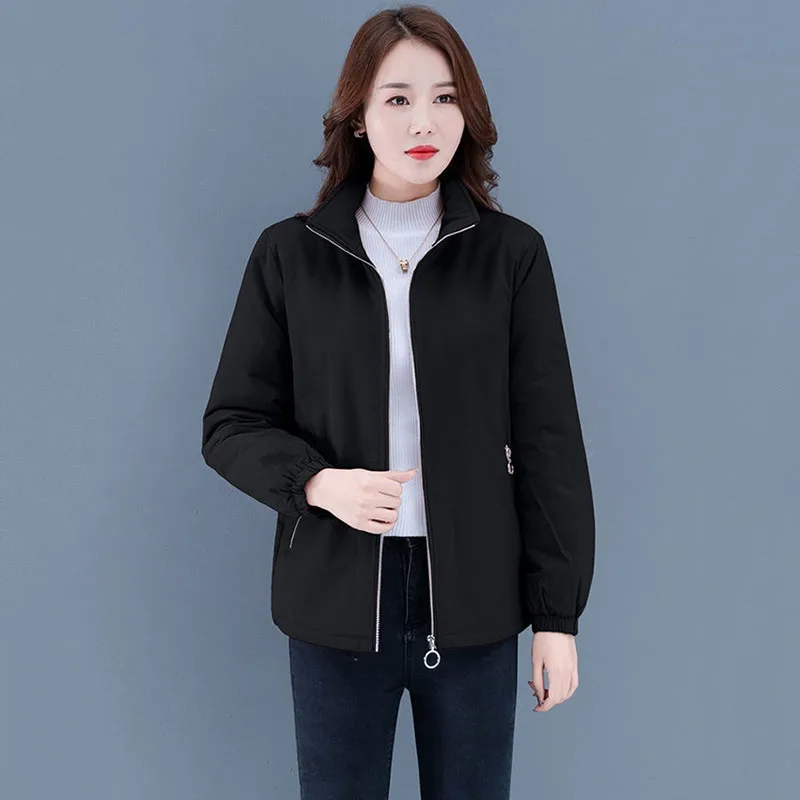 Veste courte en velours pour femme, manteau ample de loisirs pour mère d'âge moyen, hauts 5XL, nouvelle collection automne hiver 2022